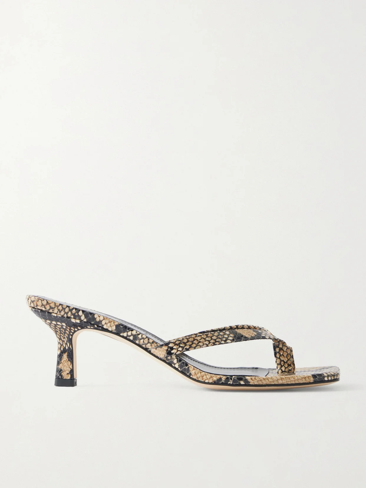 Wilma Snake-effect Leather Sandals - 1