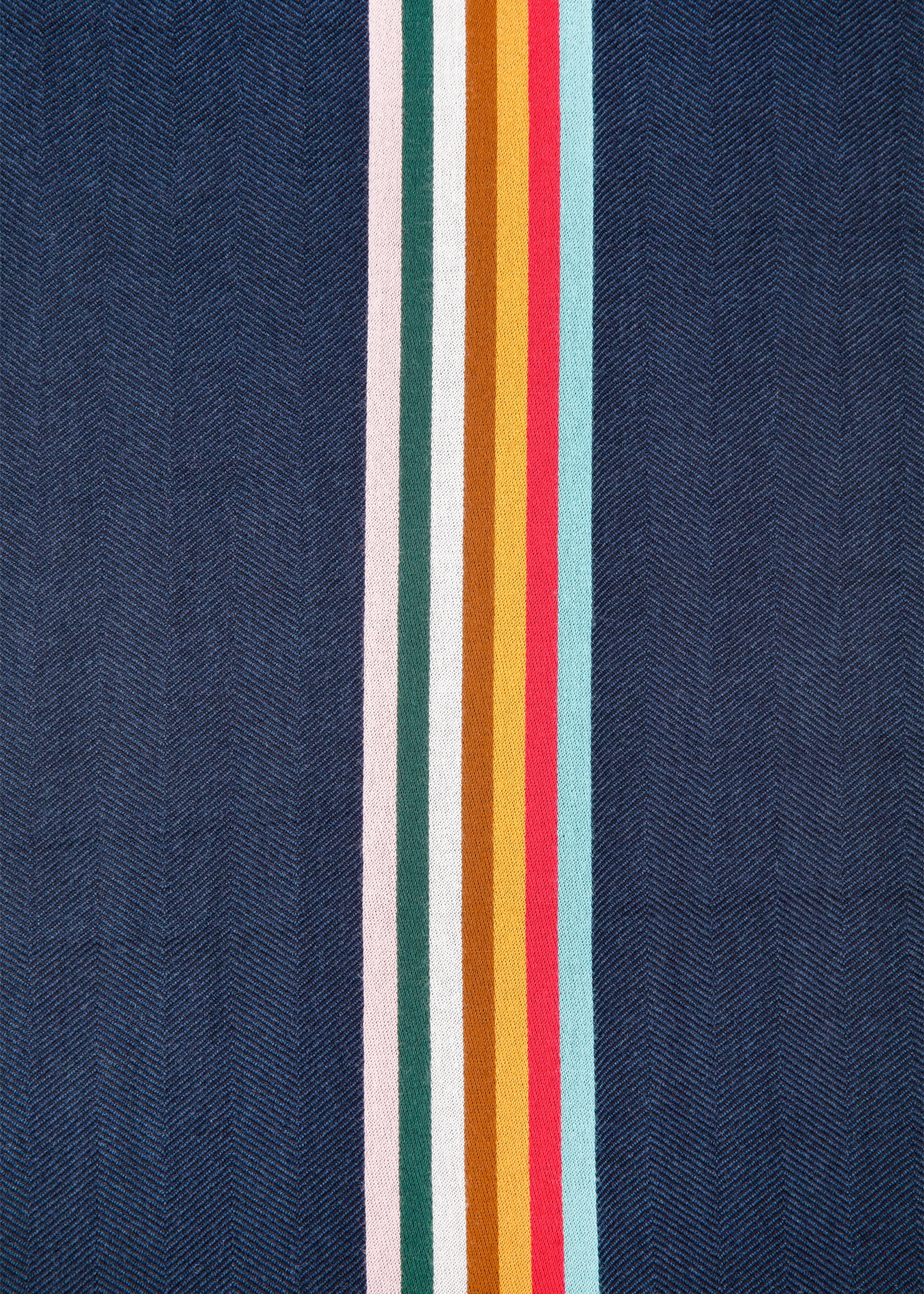 Dark Blue Central Multi Stripe Scarf - 3