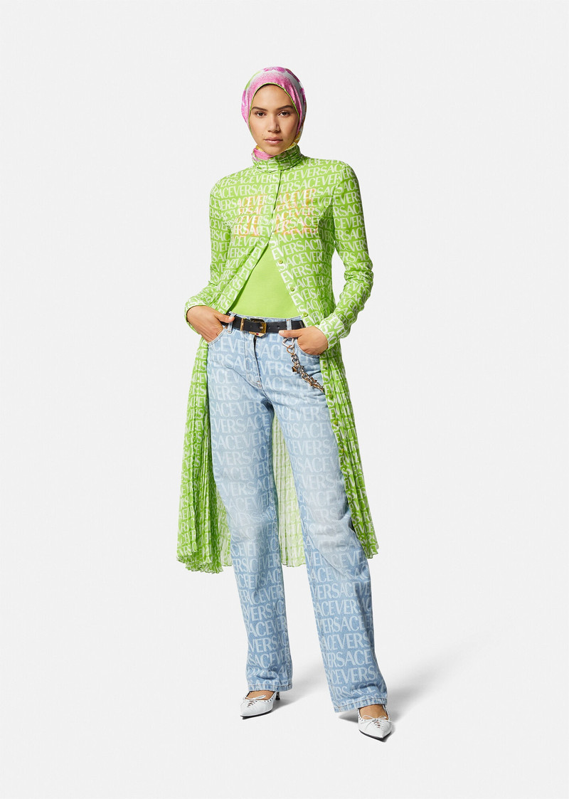 VERSACE Versace Allover Wide-Leg Jeans outlook