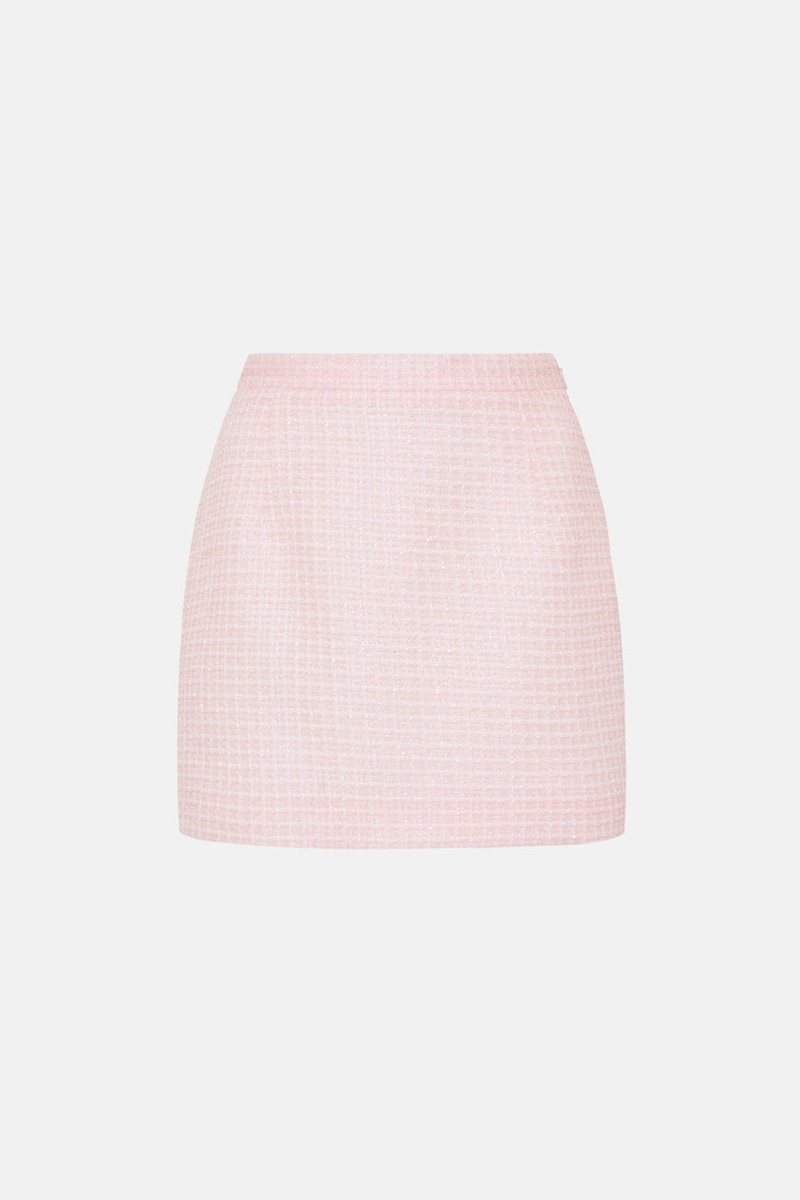 SEQUIN CHECKED TWEED MINI SKIRT - 1