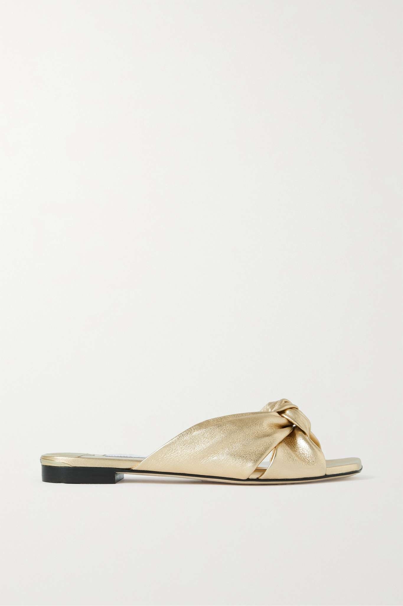 Avenue knotted metallic leather sandals - 1