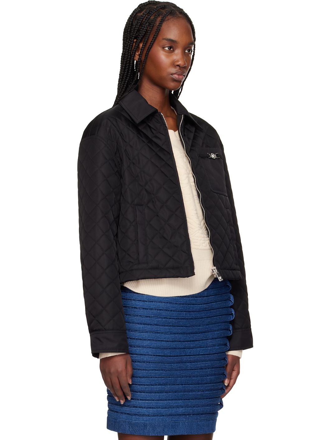 Black Quilted Jacket - 2