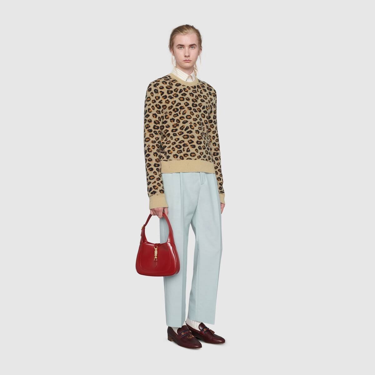 Leopard wool jacquard sweater - 2