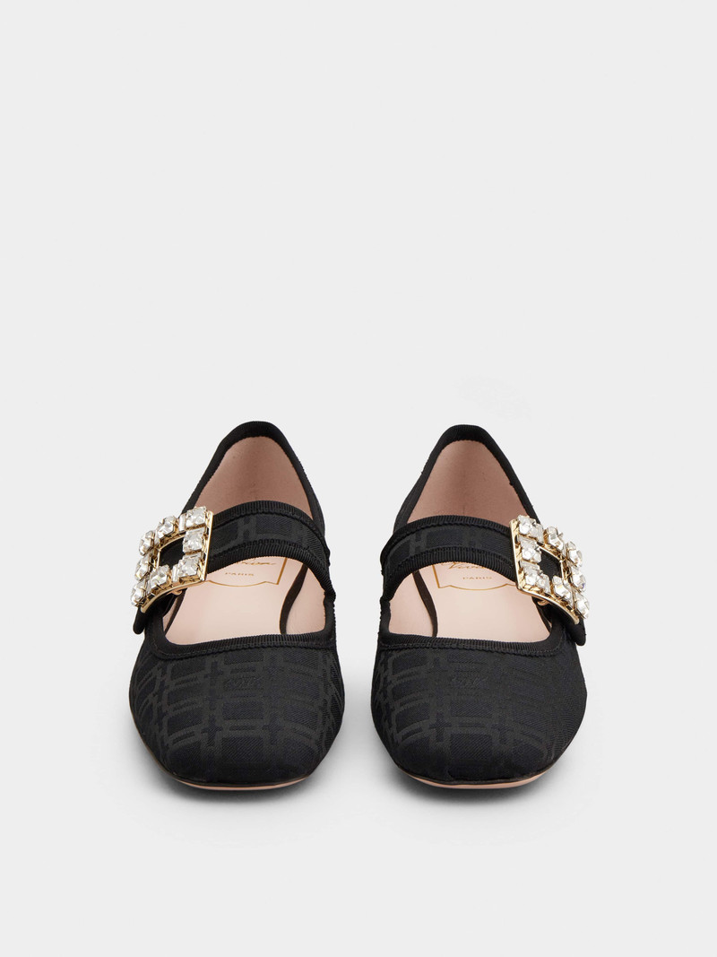 Très Vivier Strass Buckle Babies Ballerinas in Fabric 7