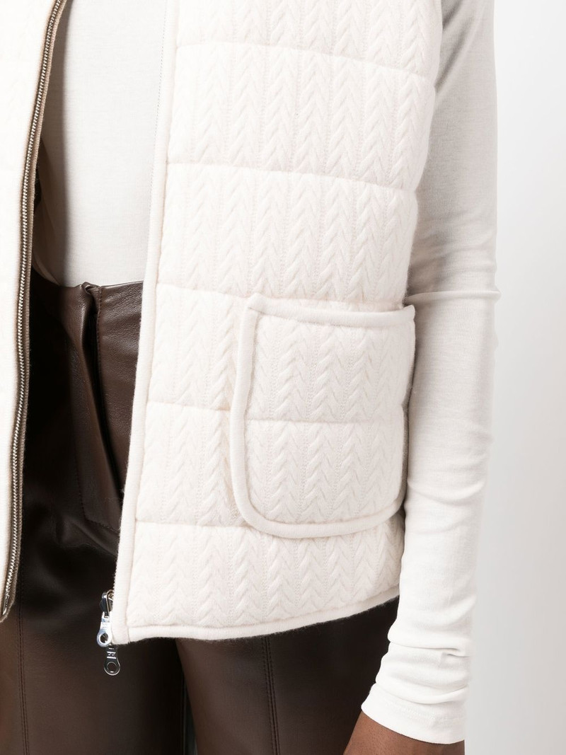 textured-knit padded gilet jacket 5