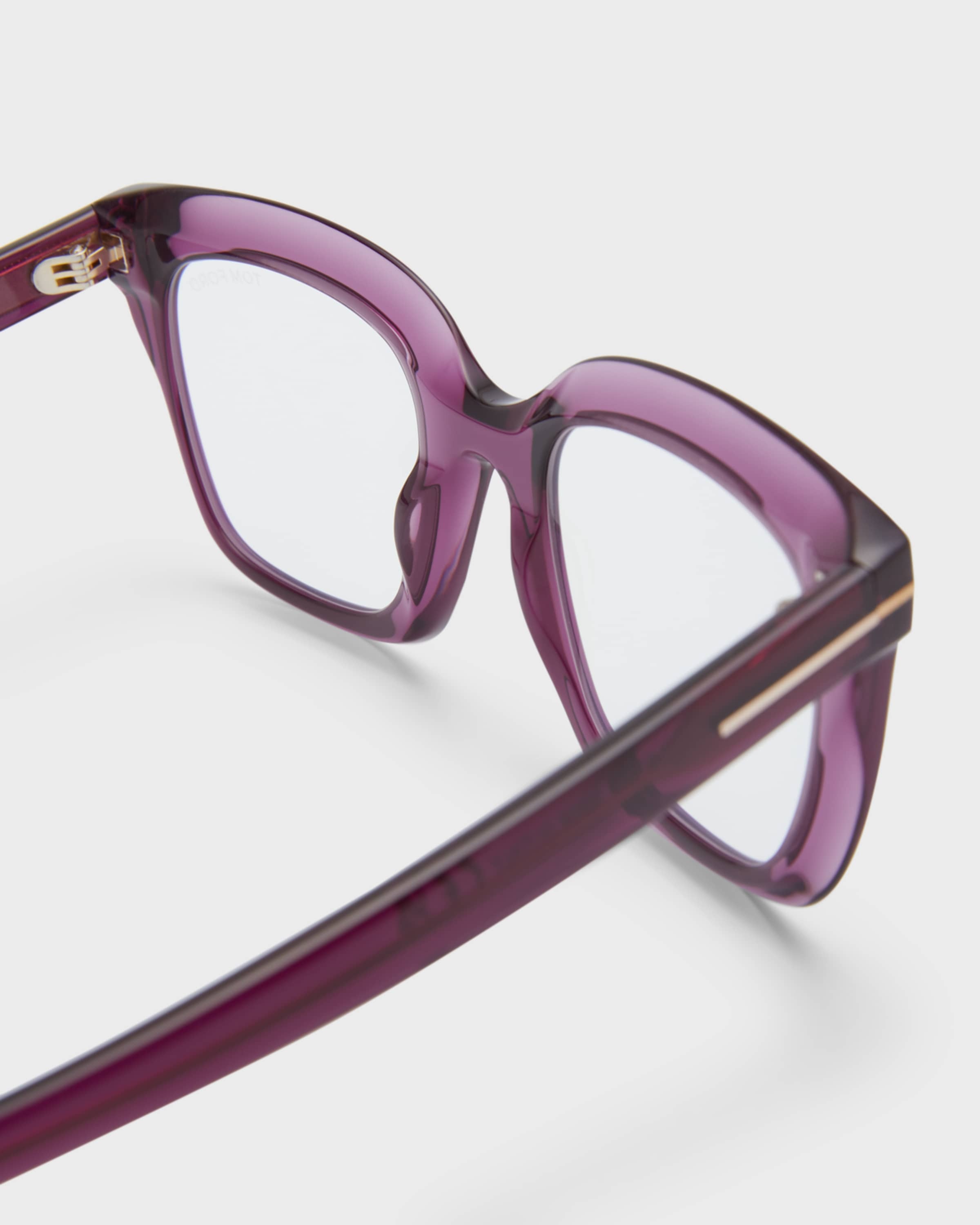 Violet Blue Blocking Square Acetate Glasses - 4