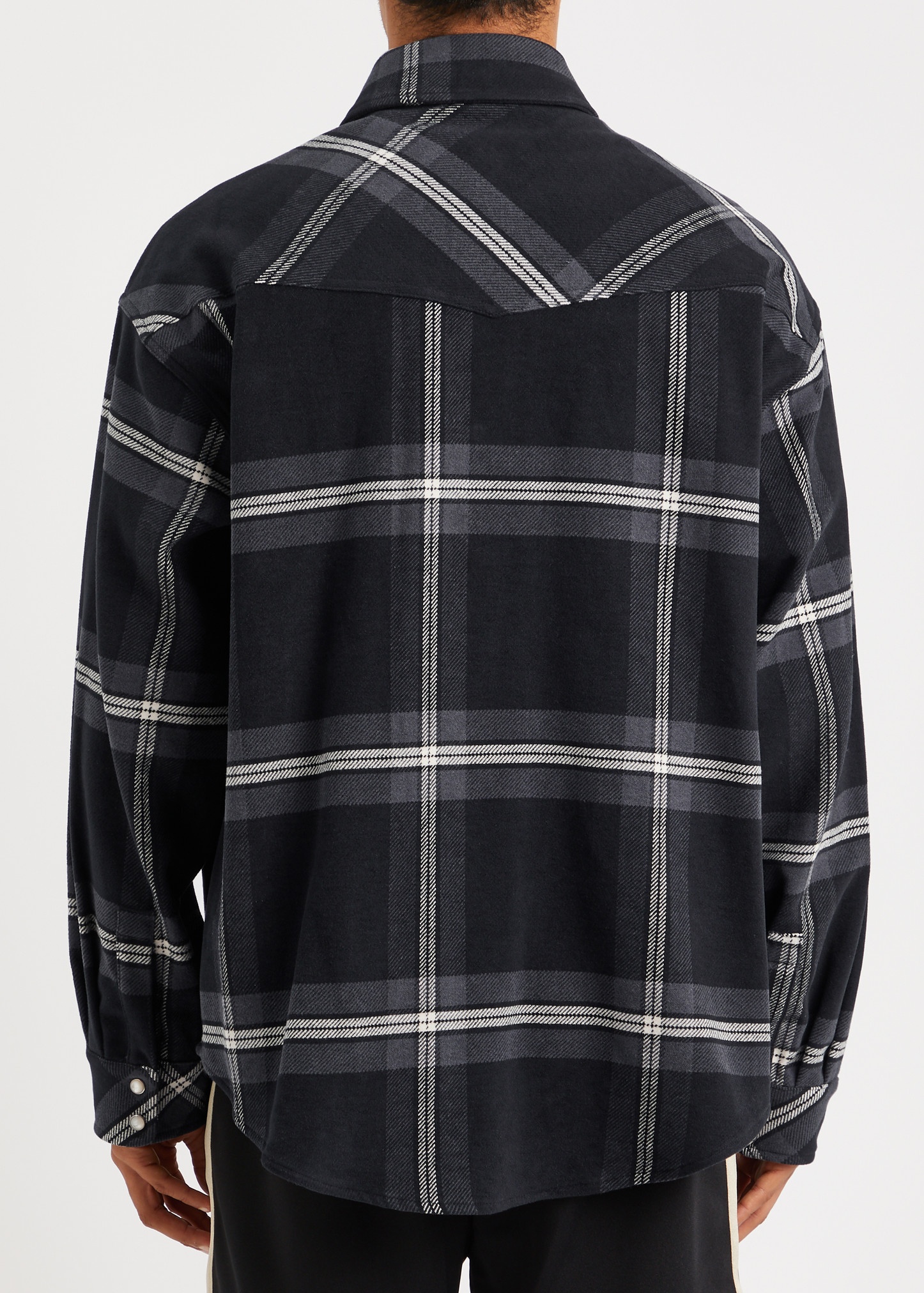 Checked logo flannel overshirt - 3