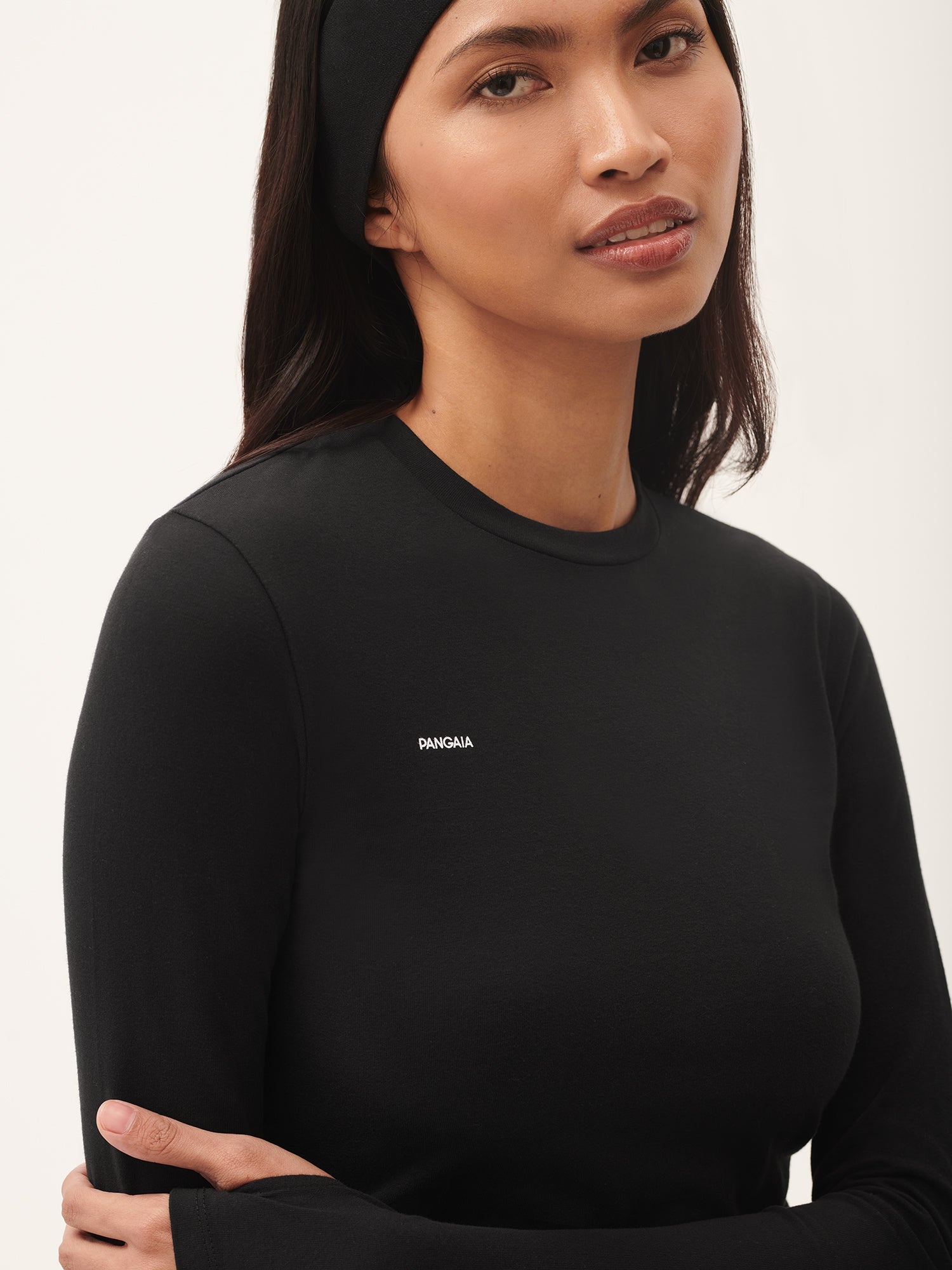 Womens 365 Cotton-Stretch Long-Sleeved Top - Black - 4