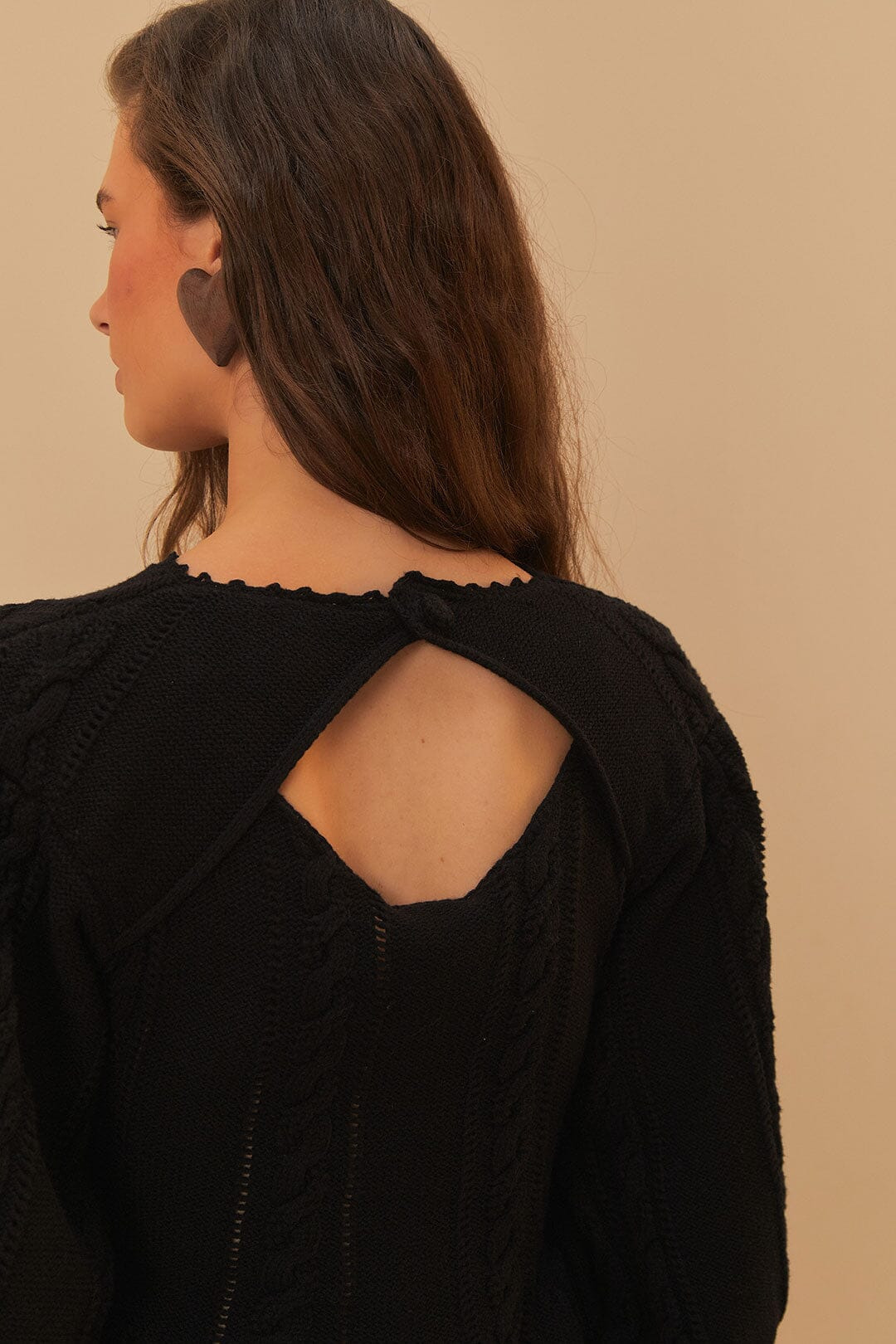 Black Floral Embroidery Knit Top - 5