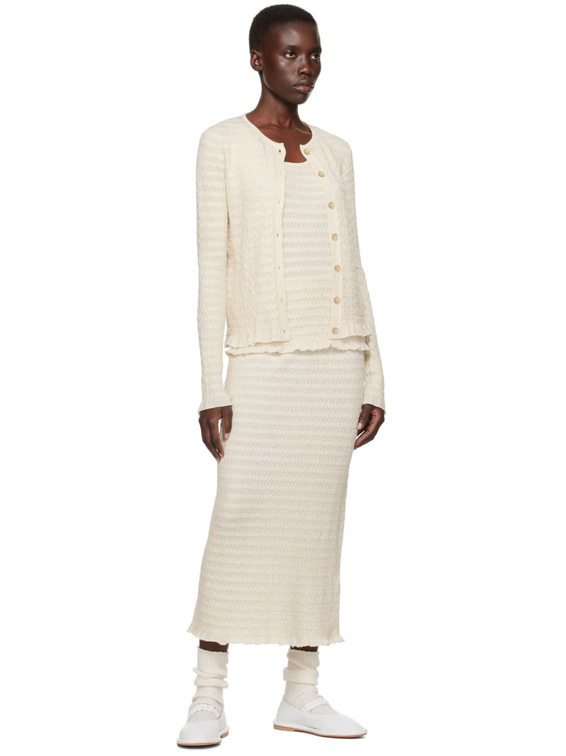 LAUREN MANOOGIAN Off-White Smocked Maxi Skirt outlook