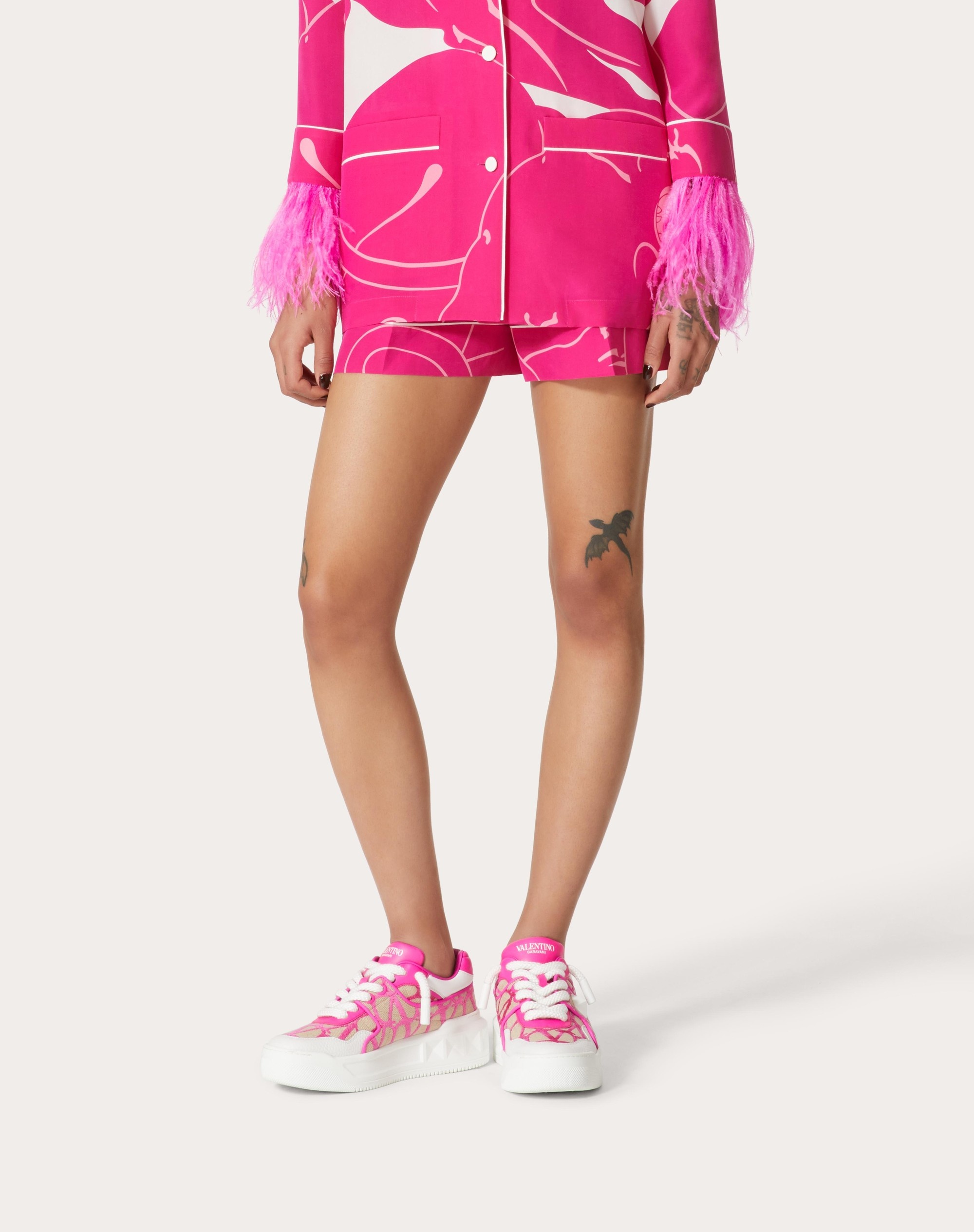 PANTHER CREPE DE CHINE SHORTS - 3