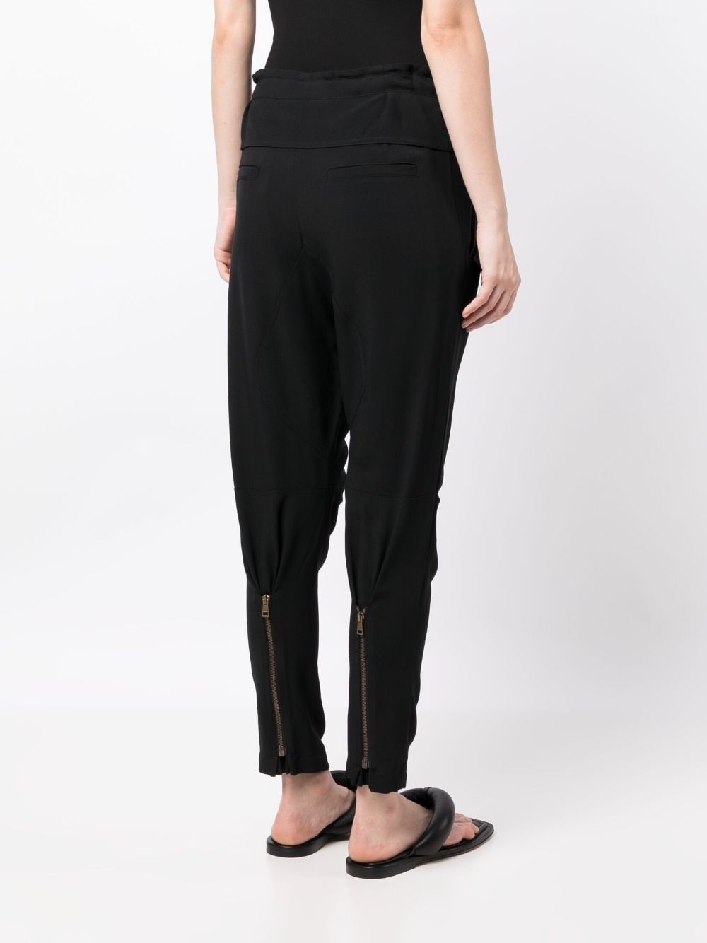 zip-detail tapered trousers - 4