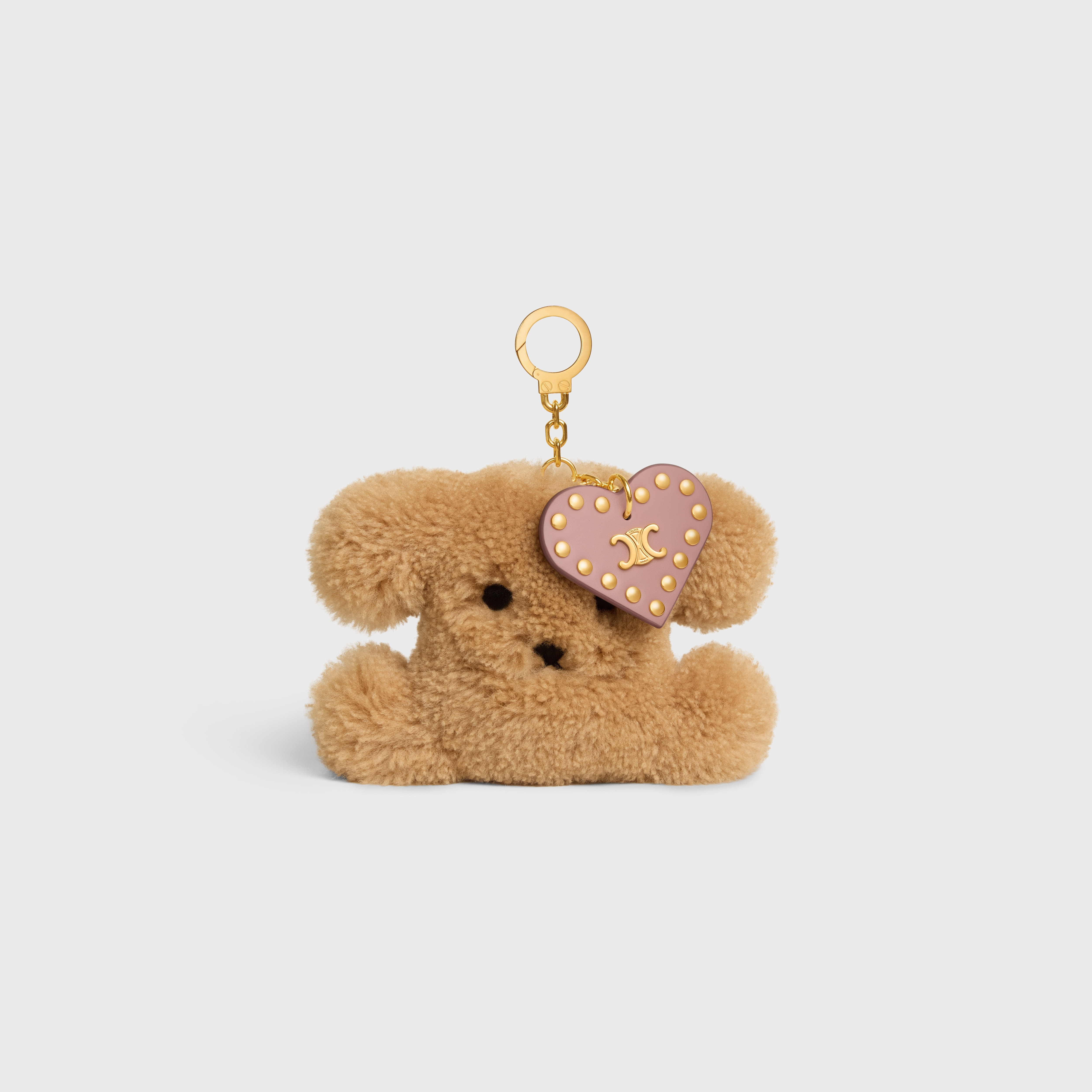 TRIOMPHE POM-POM CHARM IN Embroidered Shearling and Calfskin - 1