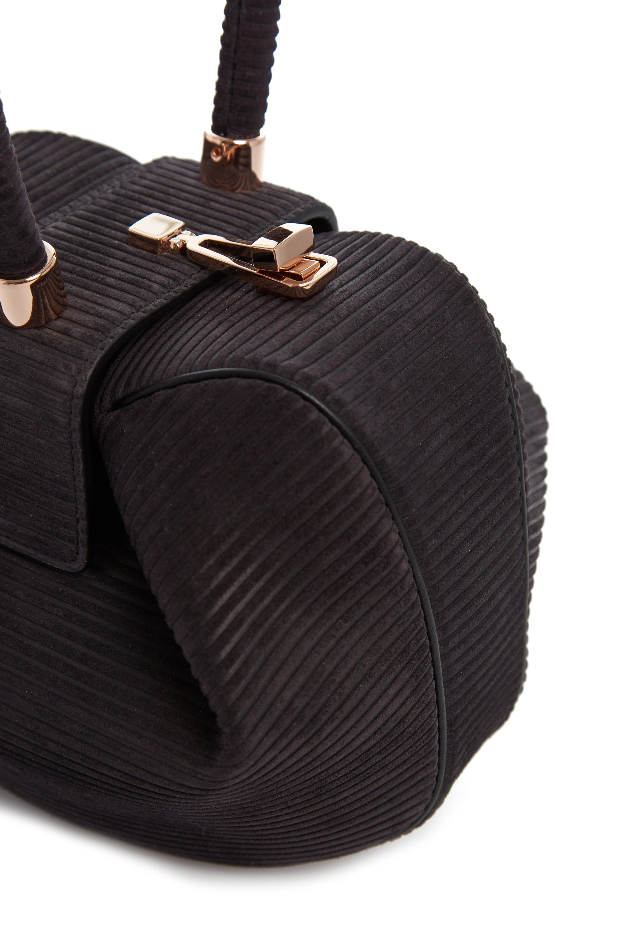 Nina Bag in Chocolate Corded Suede - 4