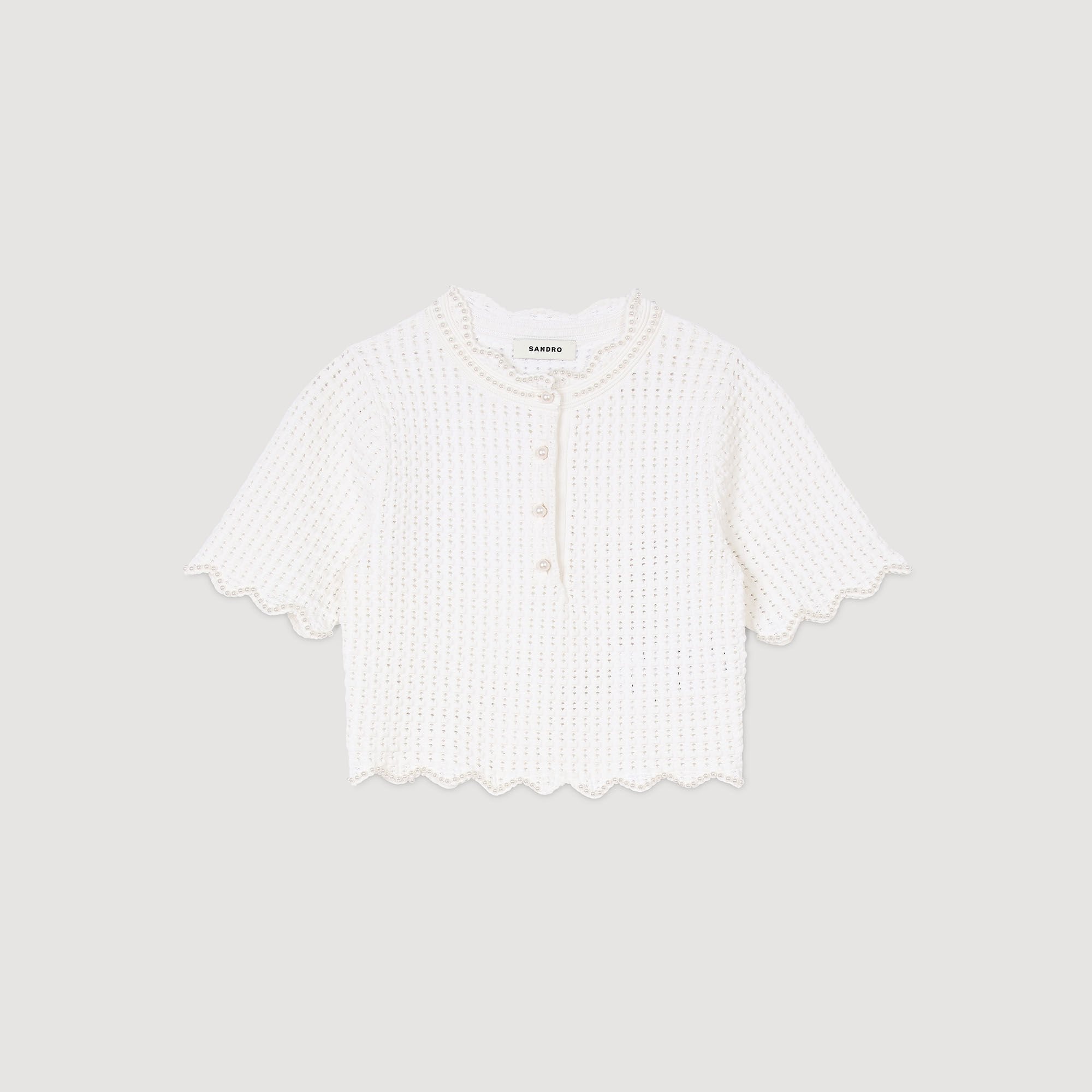 PEARL BEADED KNIT SWEATER - 6