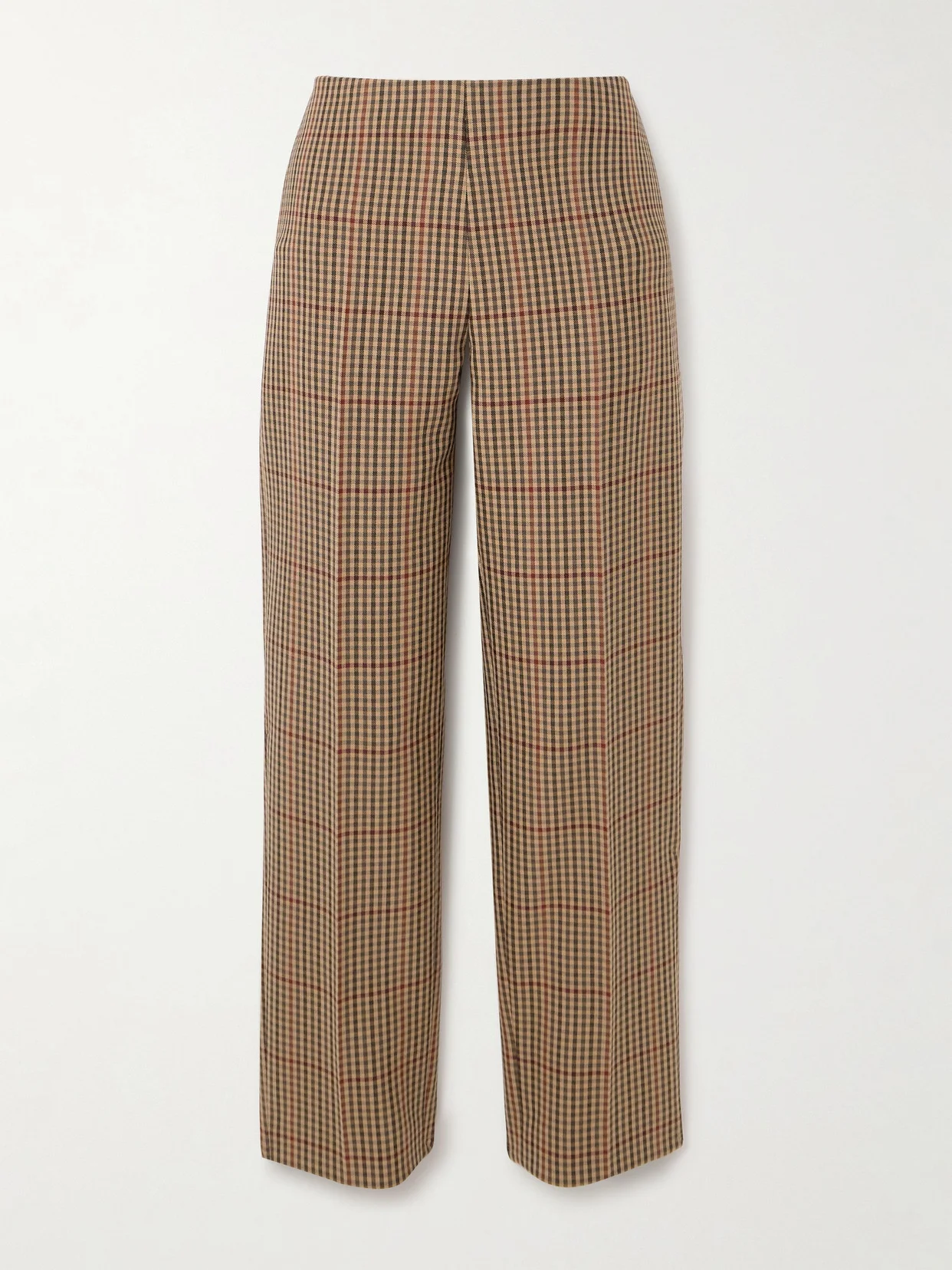 Checked Wool Straight-leg Pants - 1