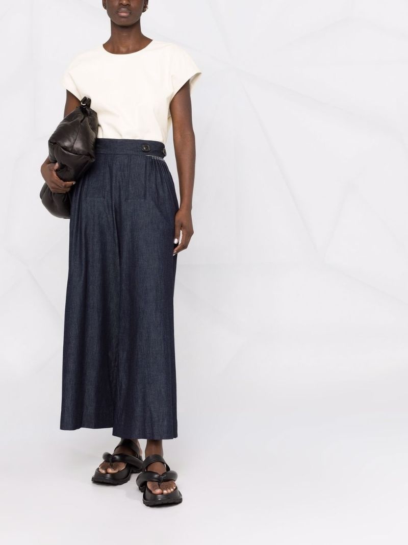 wide leg denim trousers - 2