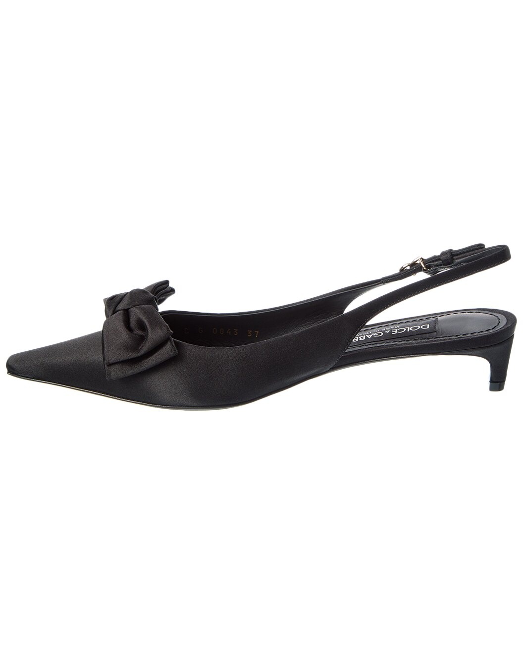 Dolce & Gabbana DG Logo Satin Slingback Pump - 2