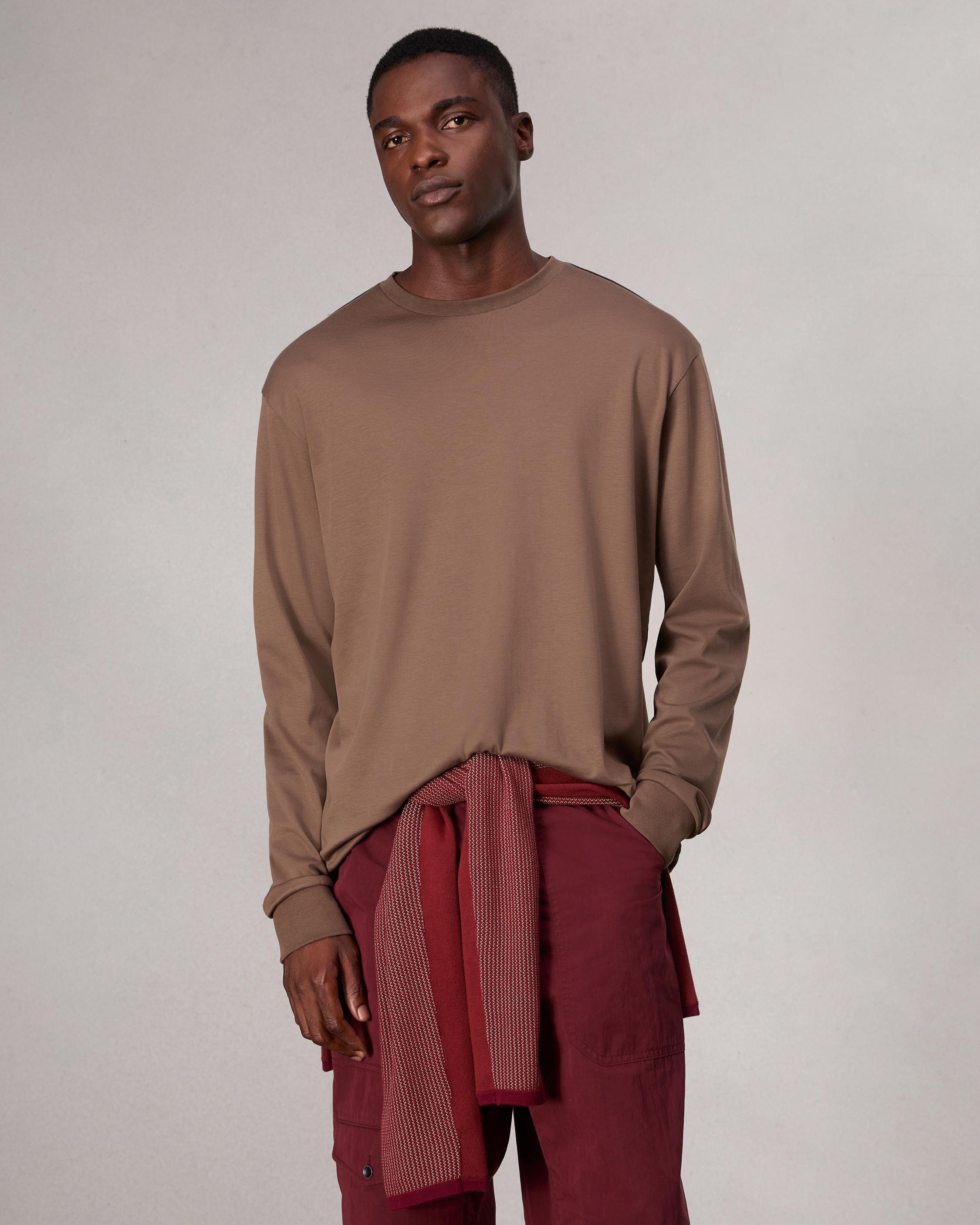 Relaxed Fit Contrast-Trim Cotton Tee - 1