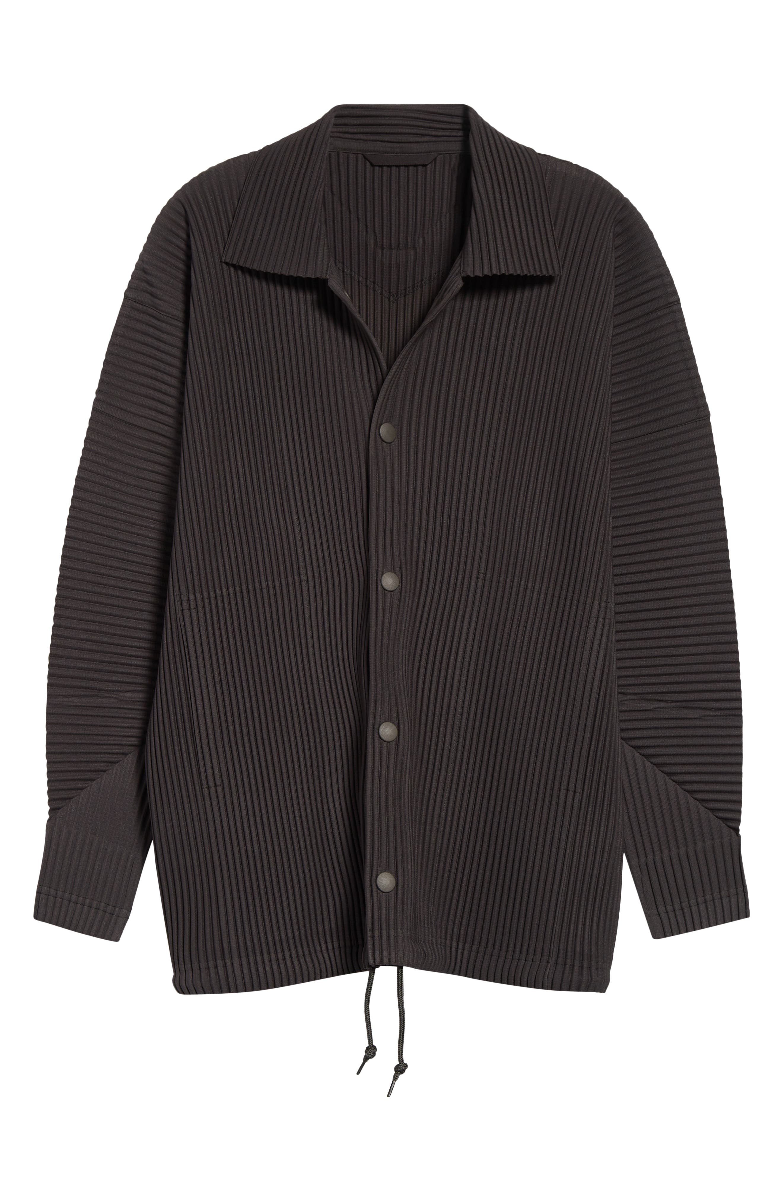 Homme Plissé Issey Miyake Monthly Colors March Pleated Shirt Jacket in Charcoal Gray at Nordstrom - 7