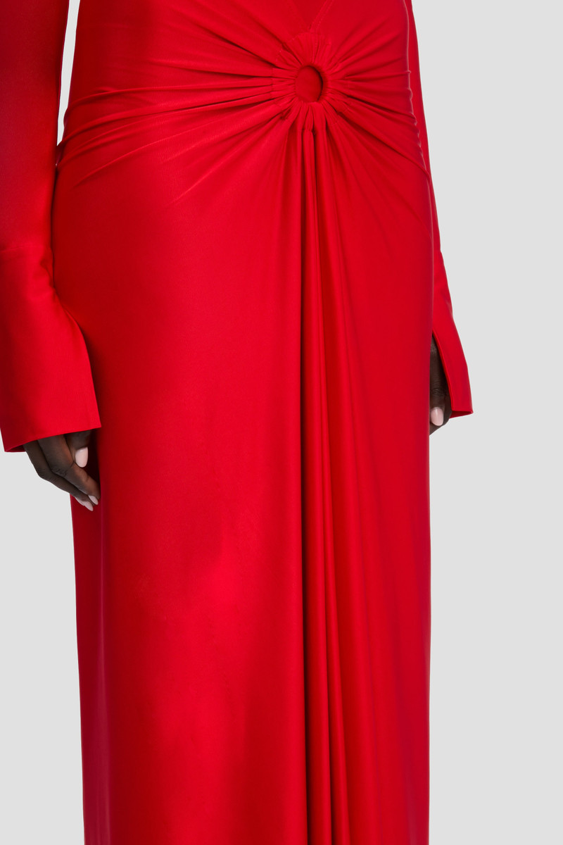 Frances Midi Dress In Cardinal Red 4