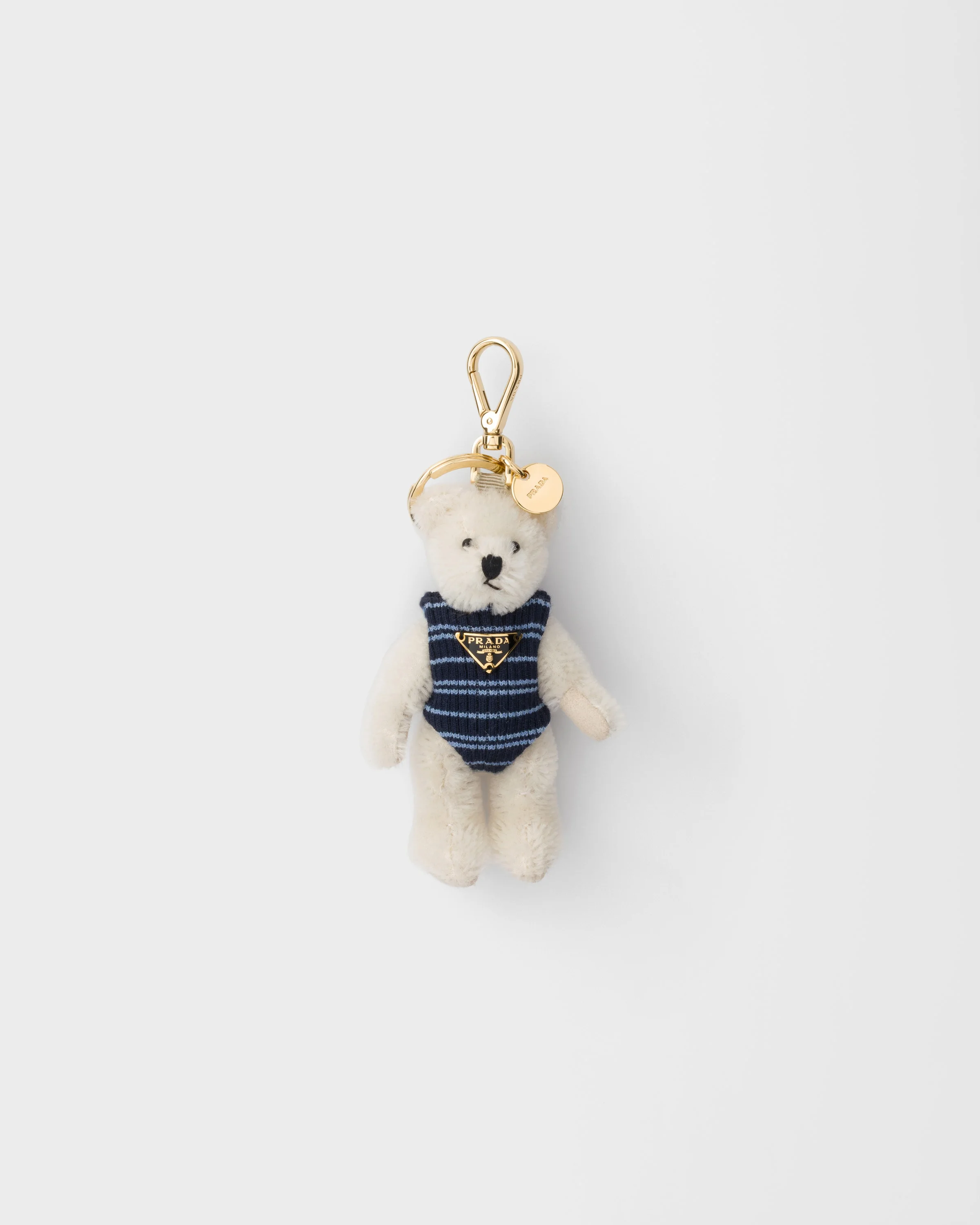Teddy bear key ring charm with metal ring - 1