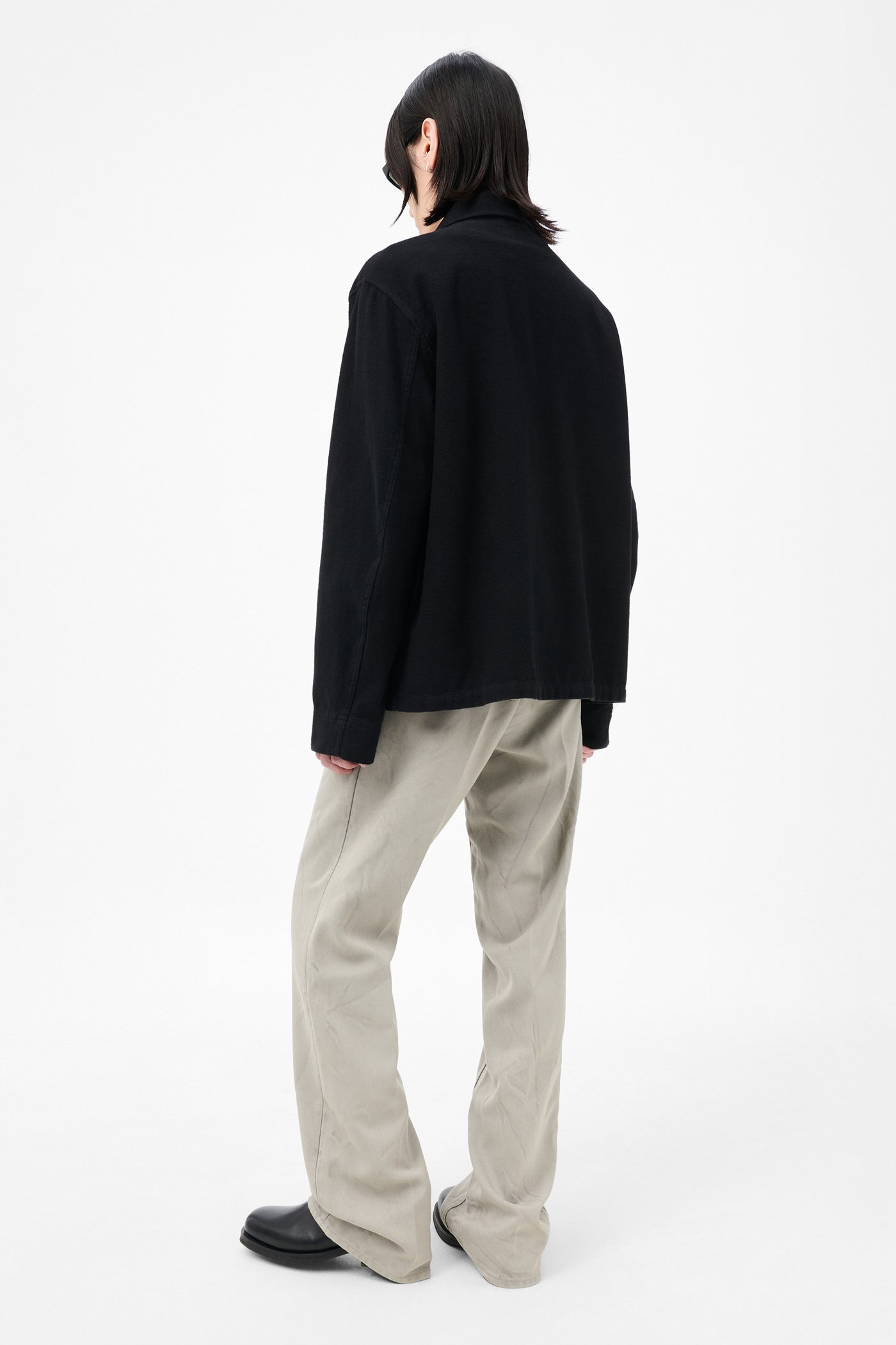 Evening Coach Jacket Black Brushed Cotton - 4
