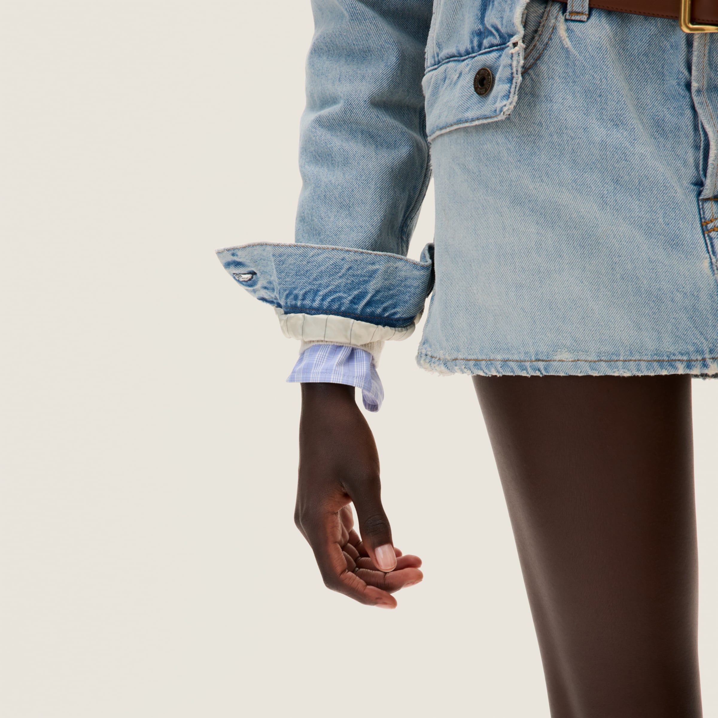 Denim jacket with embroidered logo - 6