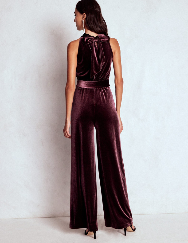 Jersey Halter Jumpsuit-Dark Cherry 4
