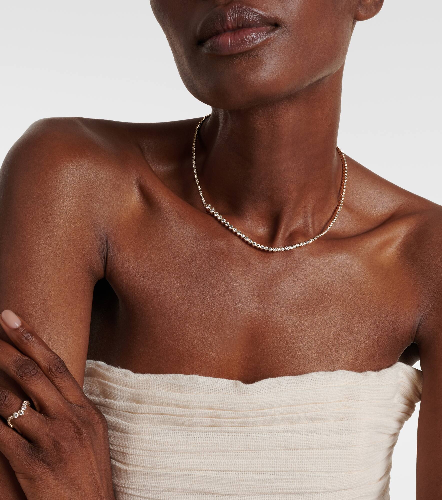 Collier De Tennis 18kt gold necklace with diamonds - 3