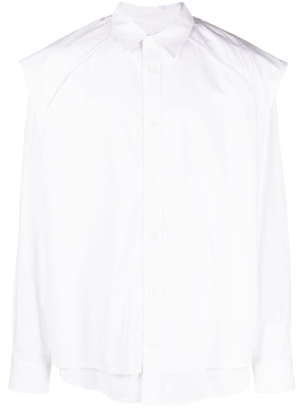 overlapping-panel cotton shirt - 1