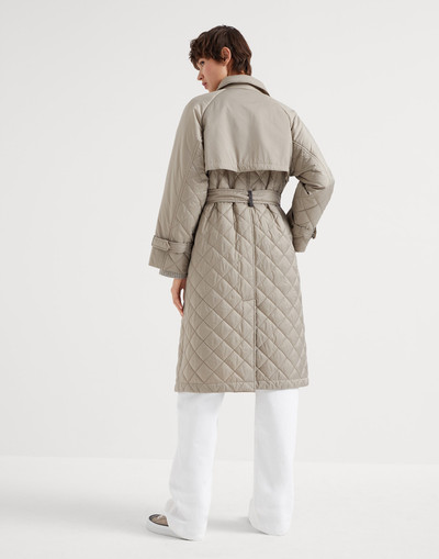 Brunello Cucinelli Water-resistant matte nylon quilted trench with Thermore® padding and precious belt loop outlook