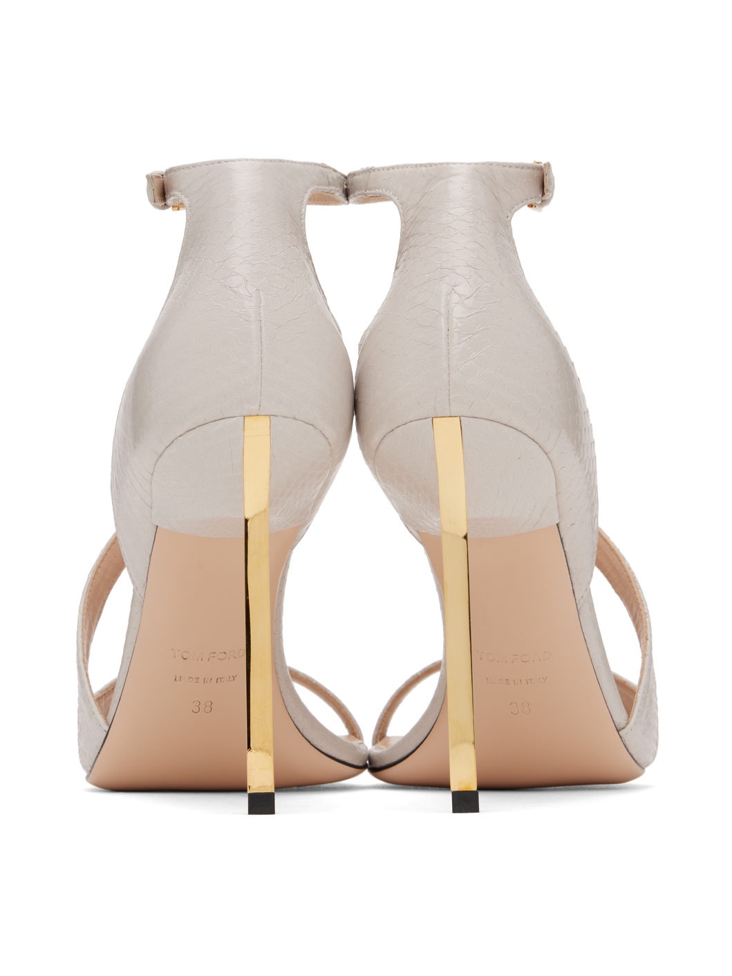 Gray Shiny Ayers Heeled Sandals - 2