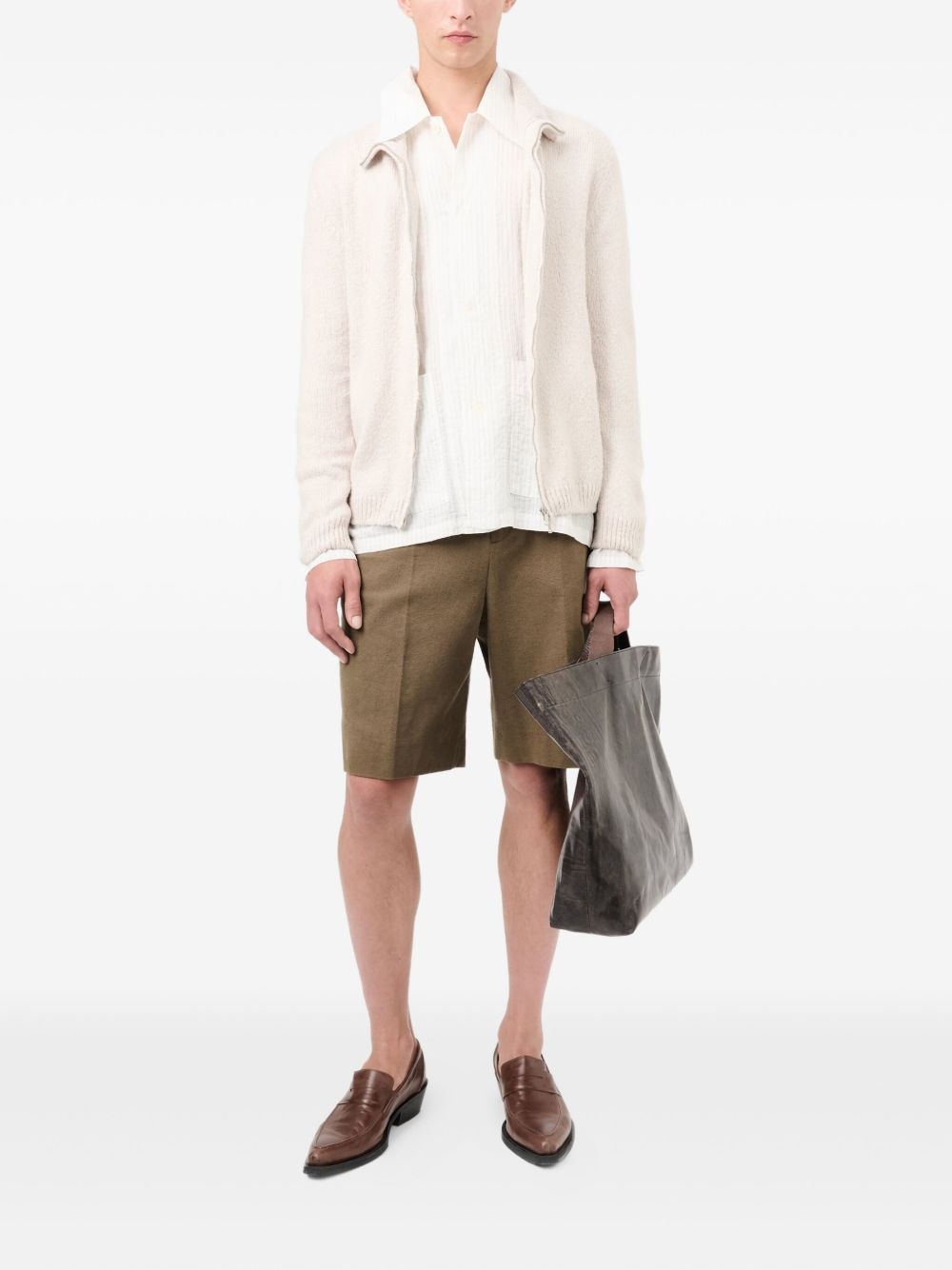 stand-collar zip-up cardigan - 2