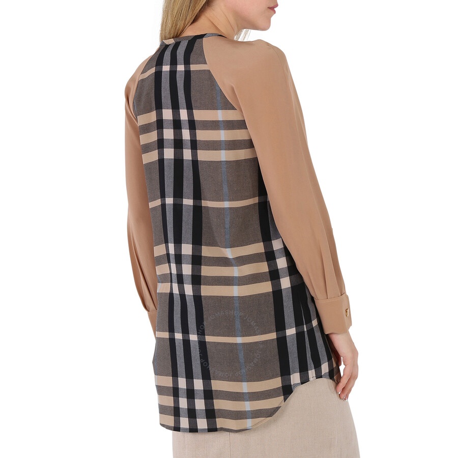 Burberry Tamika Vintage Check Silk Blouse - 3