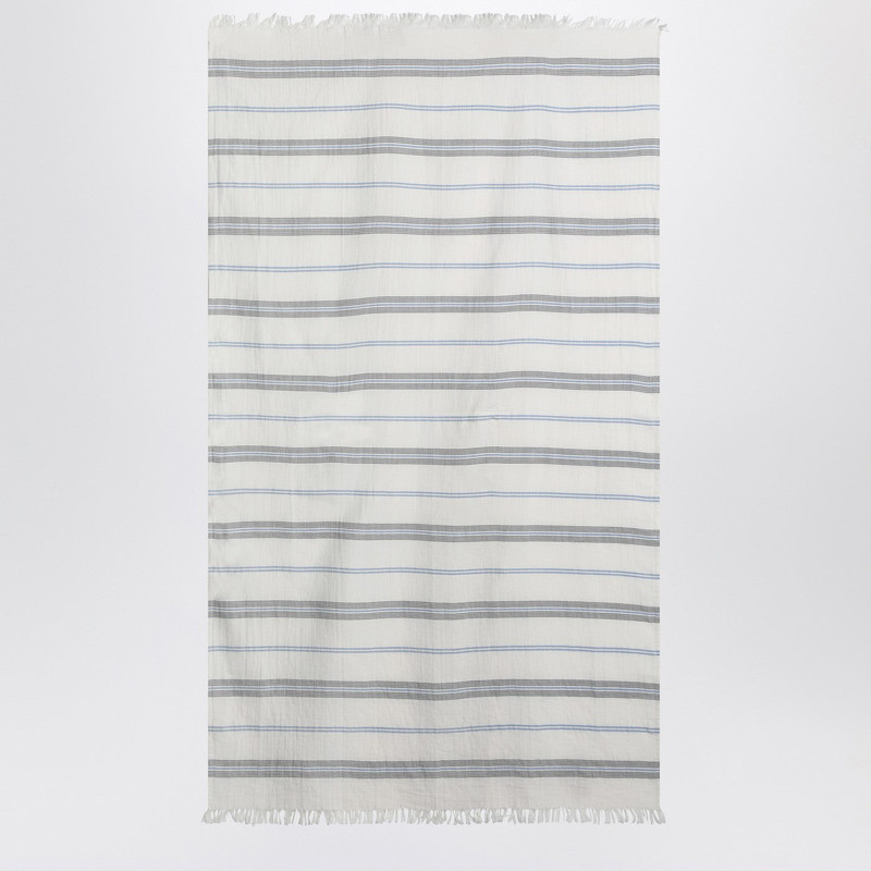 TEKLA White beach towel with striped pattern outlook