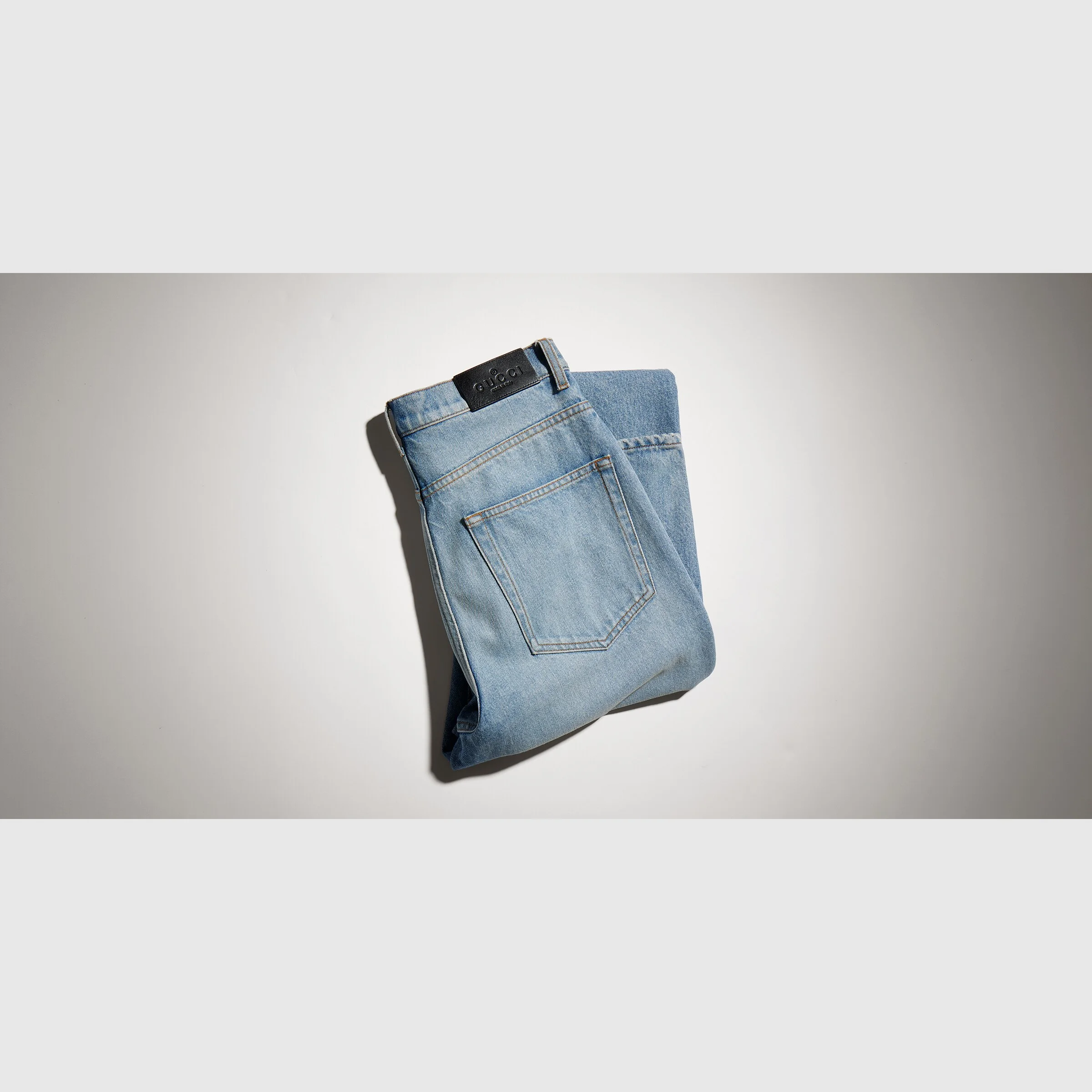 Bleached stone washed denim pants - 1
