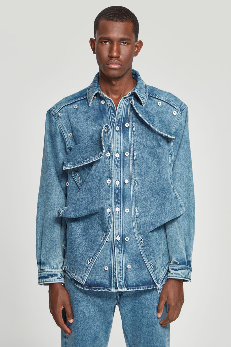 Classic Button Panel Denim Shirt 4