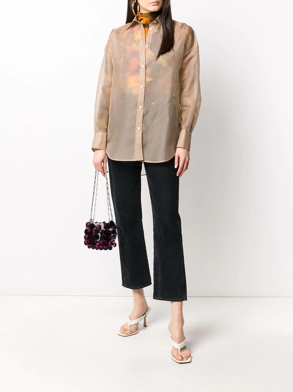 long-sleeved organza shirt - 2