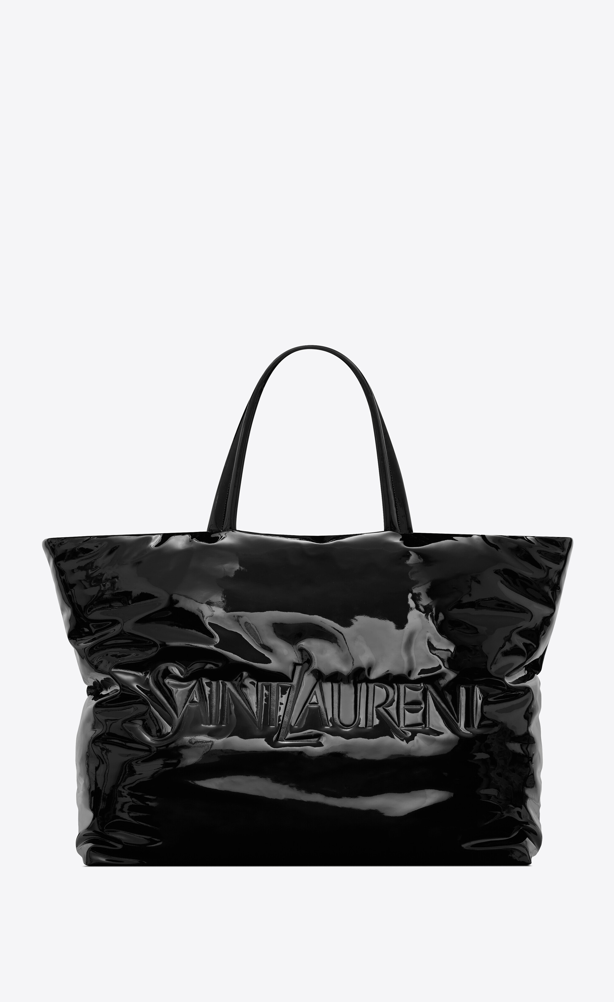 saint laurent maxi tote in patent canvas - 1