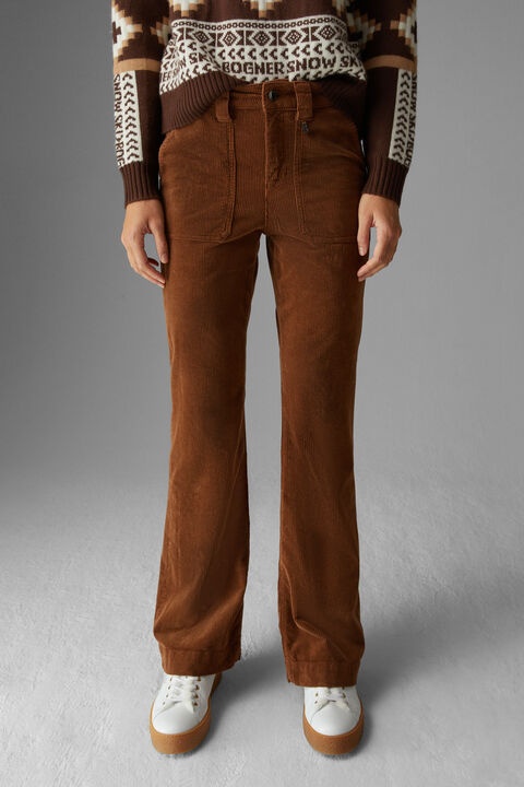 Devin Flared fit corduroy pants in Brown - 2