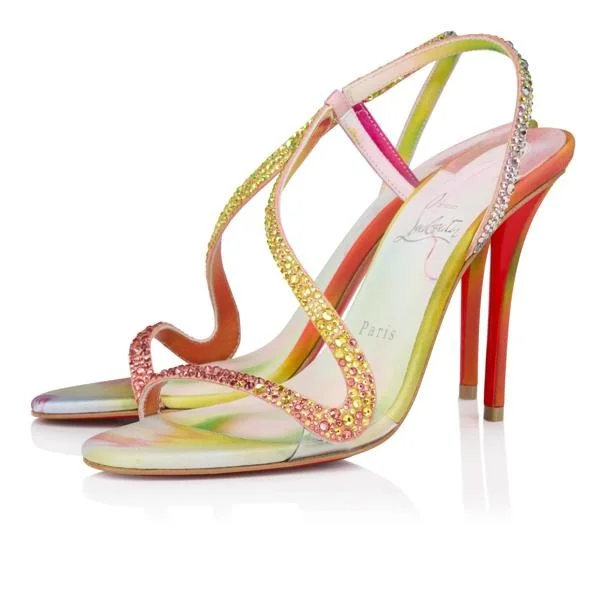 Rosa Z Strass Botanica 100 mm Sandals - 1