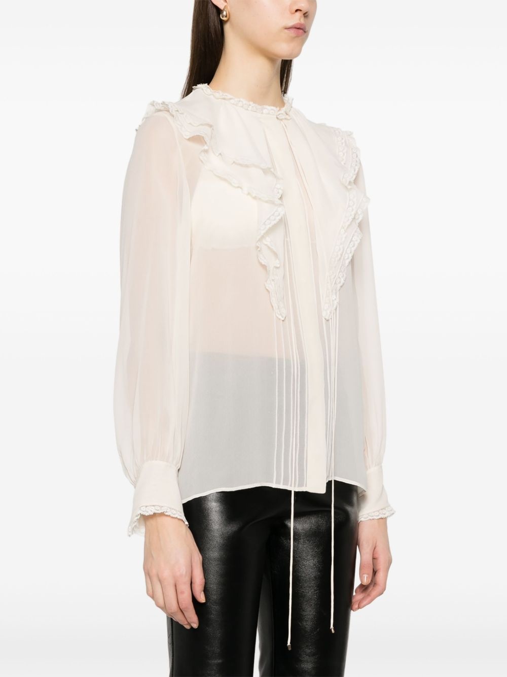 ruffled silk blouse - 3