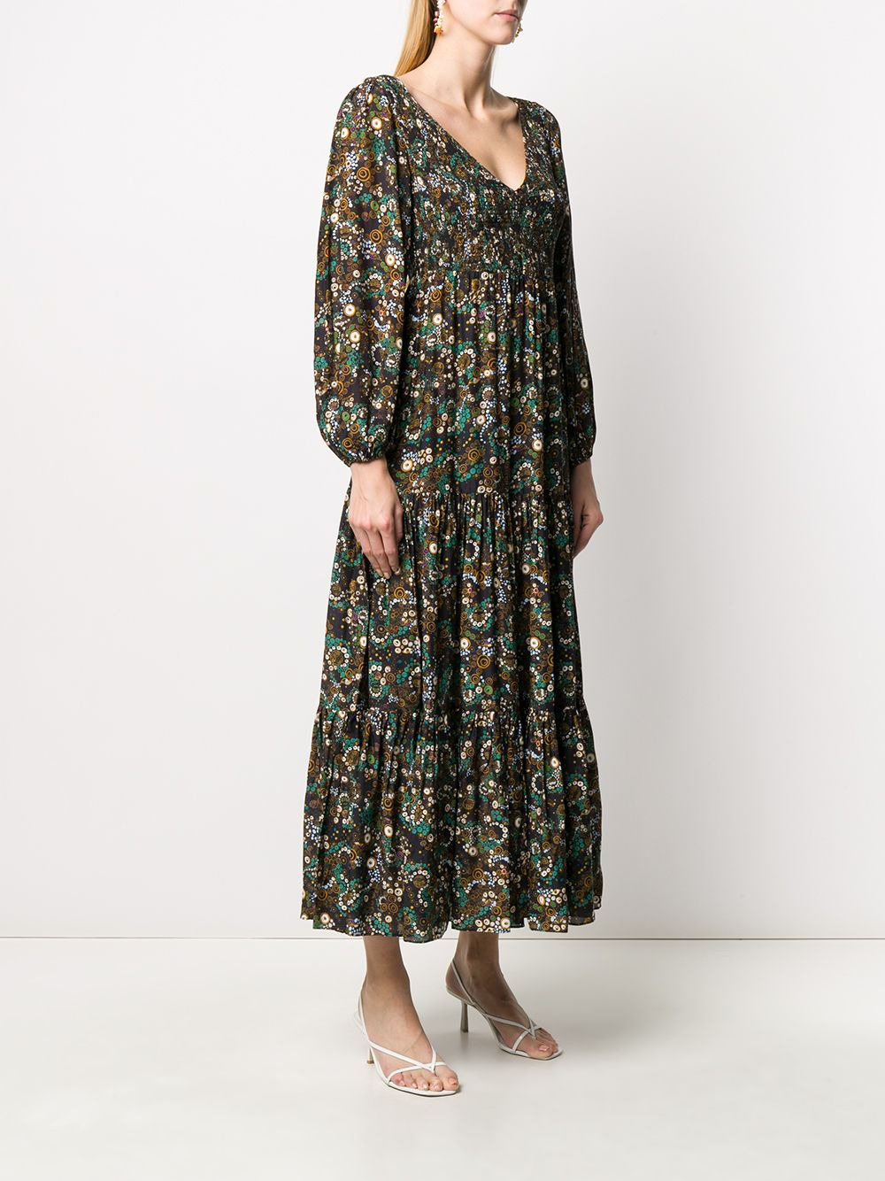 Lottie Klimt Wave-print tiered dress - 3