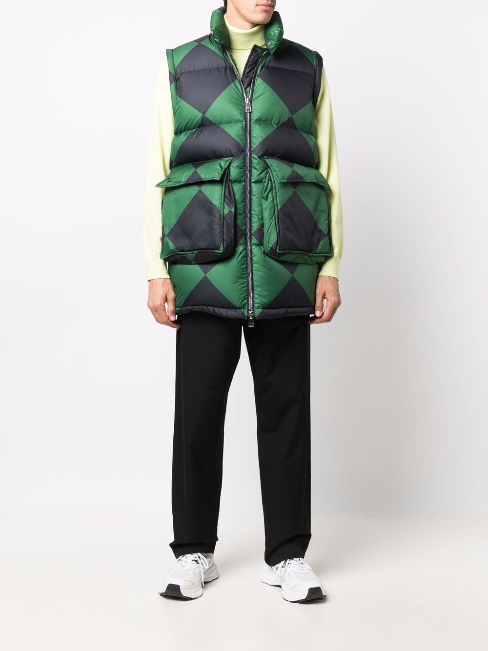 diamond-print padded gilet - 6