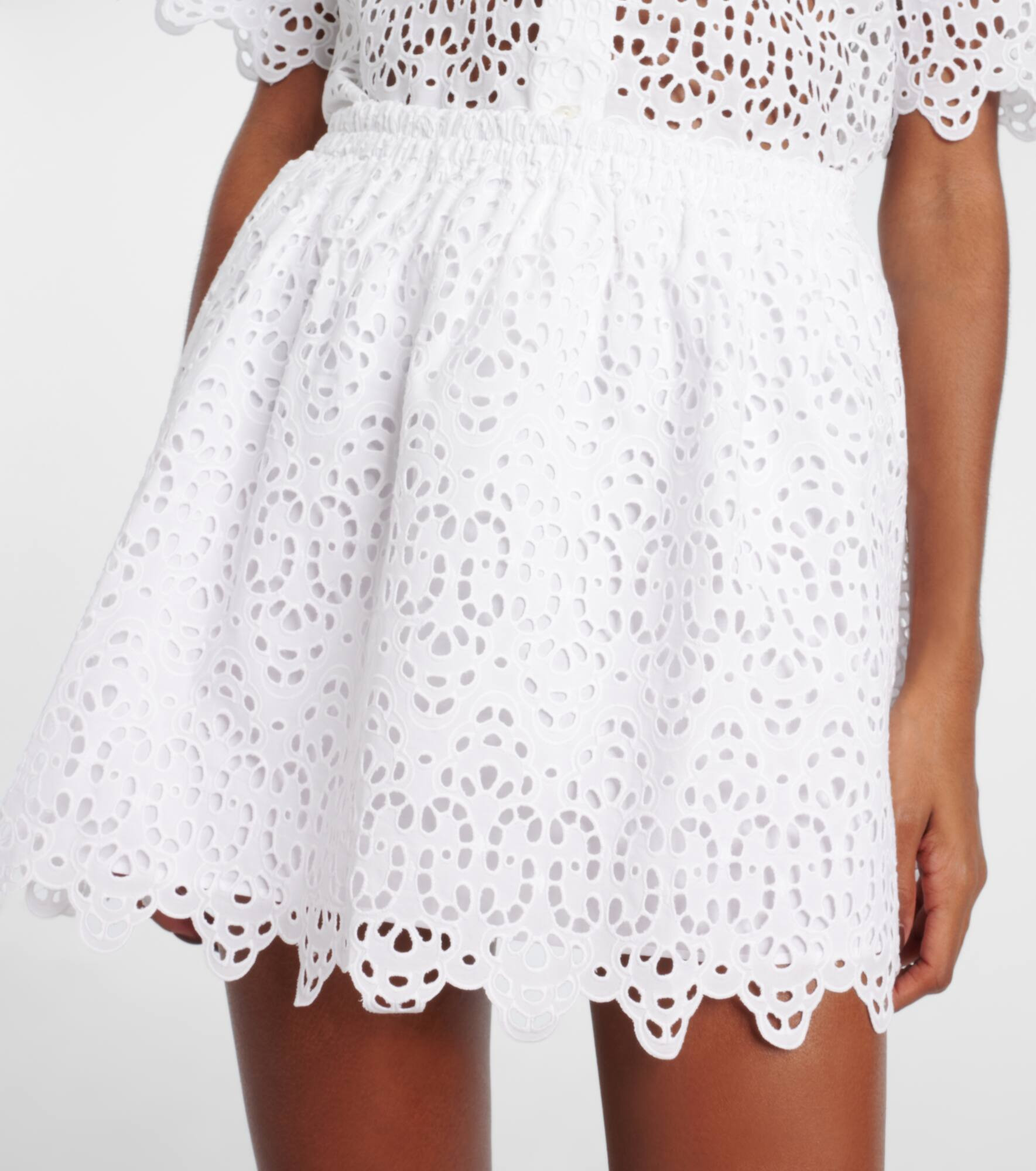 The Deco embroidered cotton miniskirt - 4