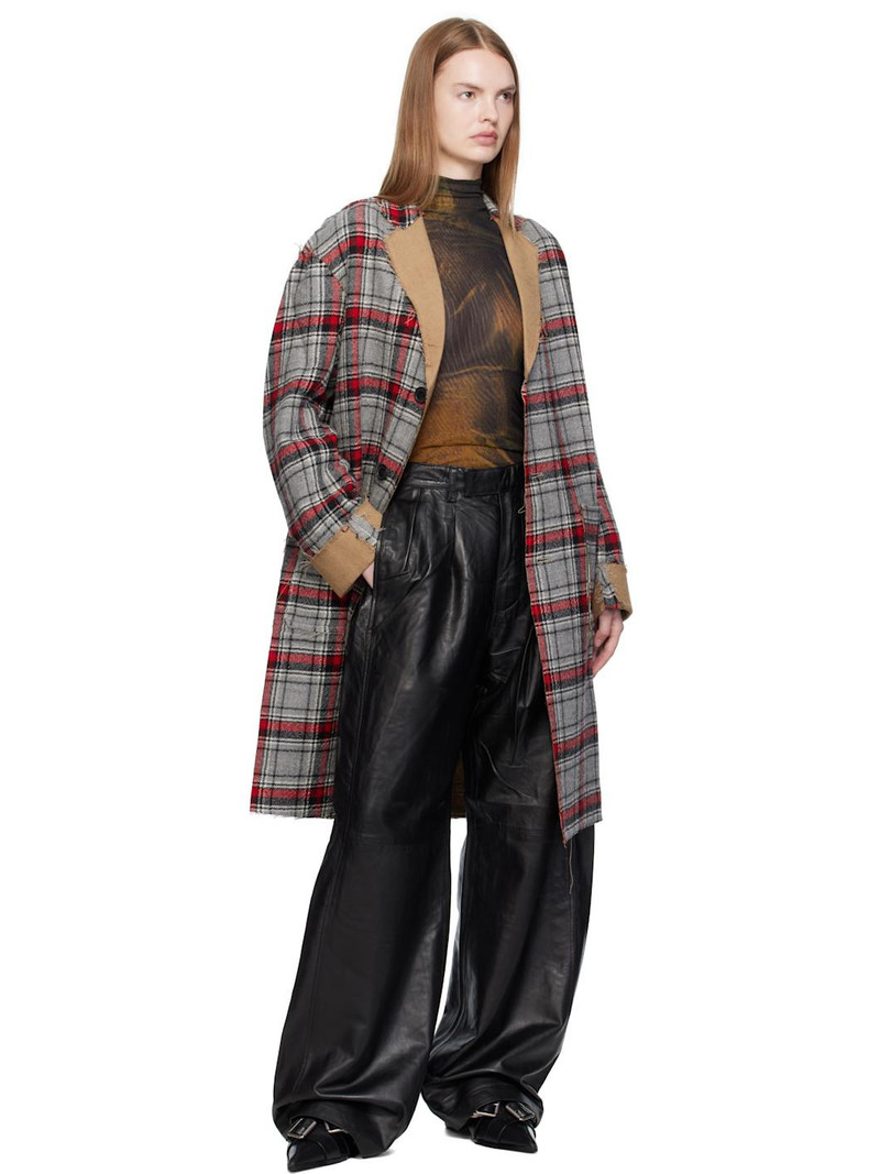 R13 Black Pleated Wide Leg Leather Pants outlook