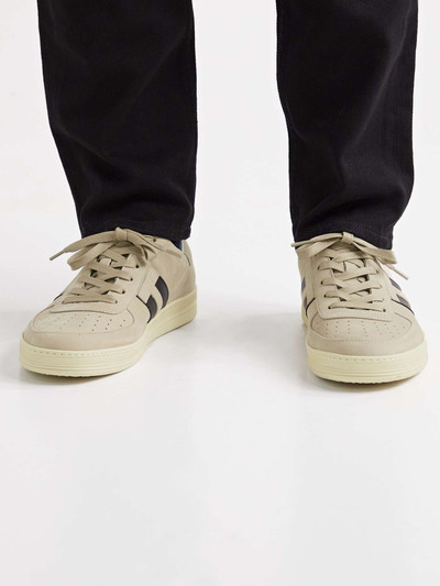 TOM FORD Radcliffe Leather-Trimmed Nubuck Sneakers outlook