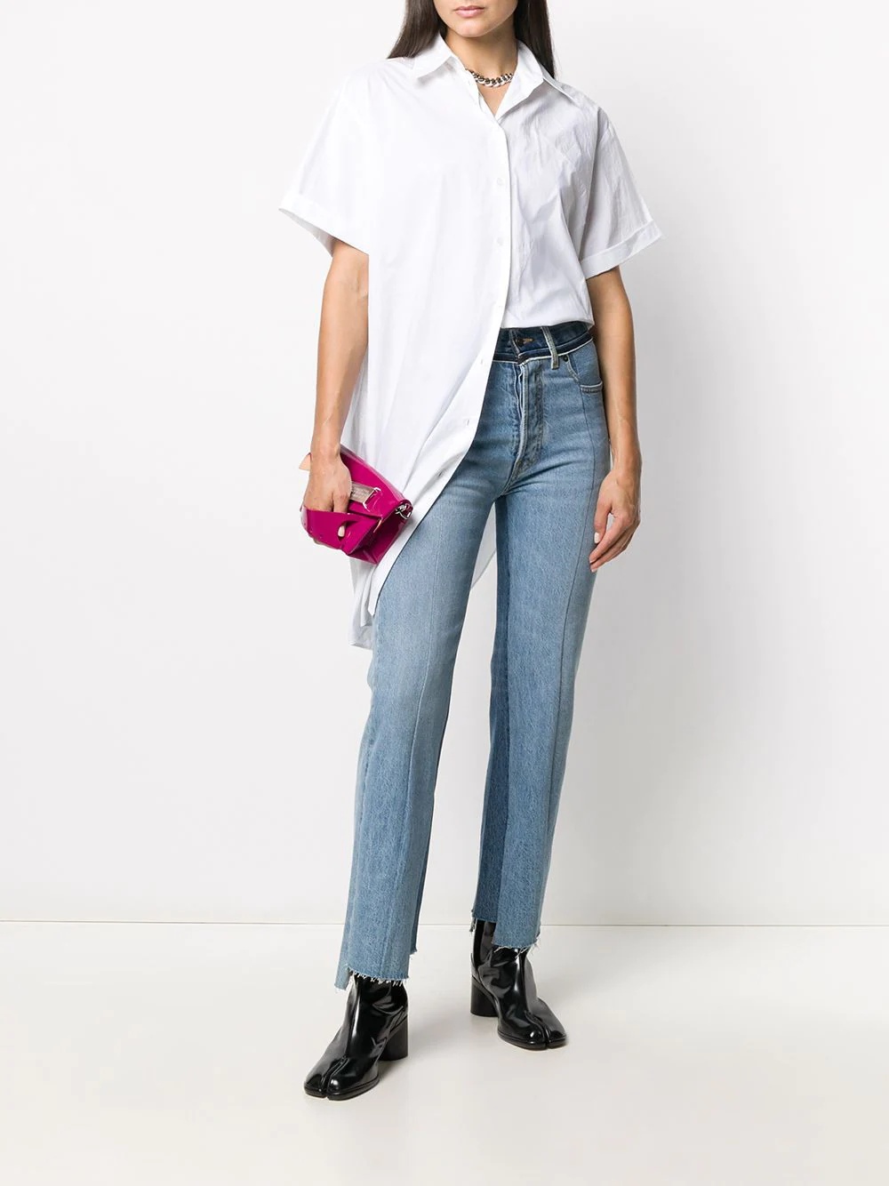 contrast panel jeans - 2