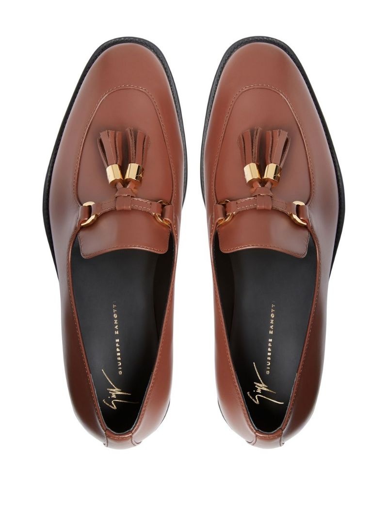 tassel leather loafers - 4